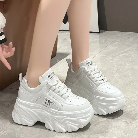 Rakocy White Black Chunky Sneakers Women